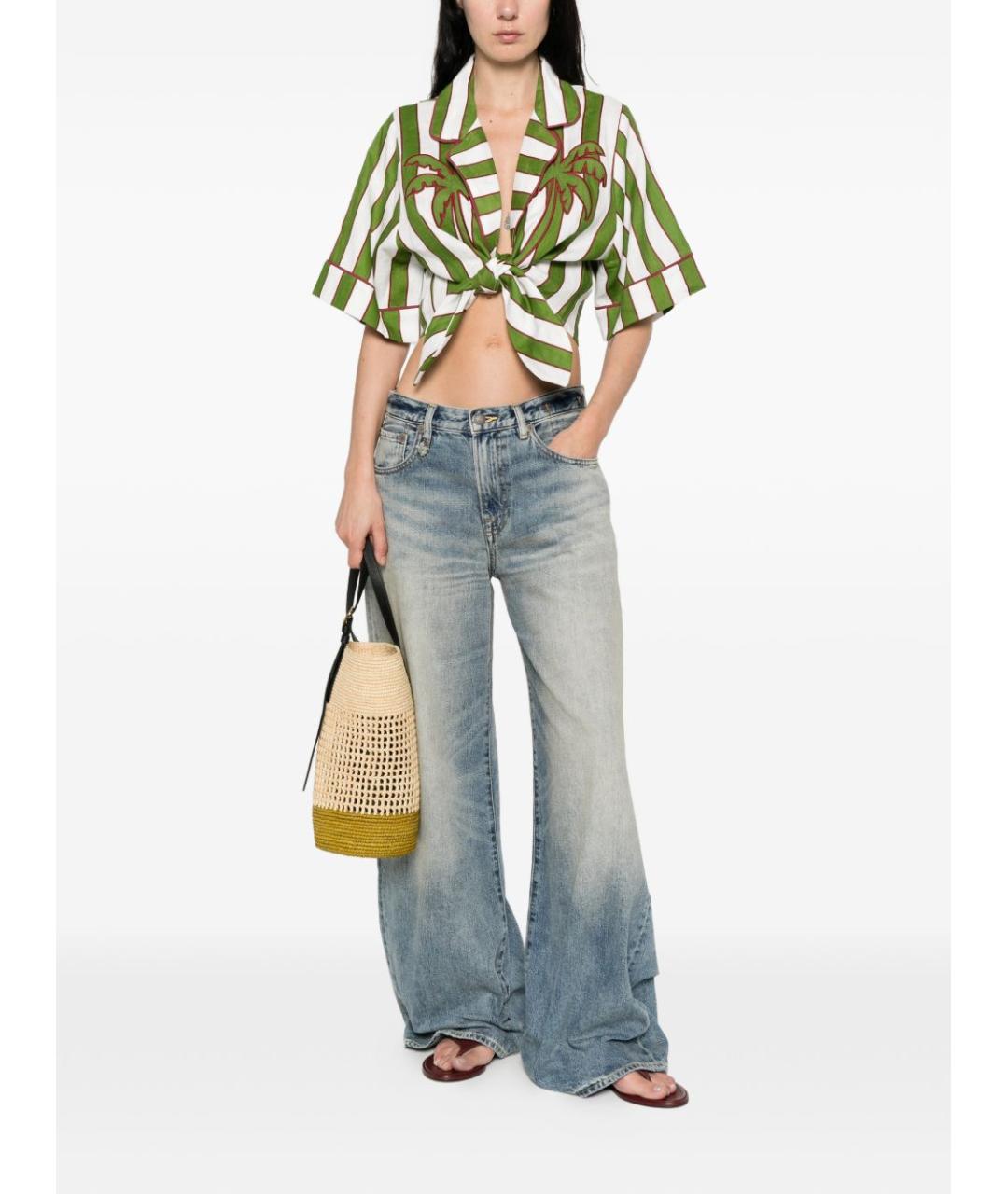 FARM RIO Зеленая льняная рубашка, фото 4