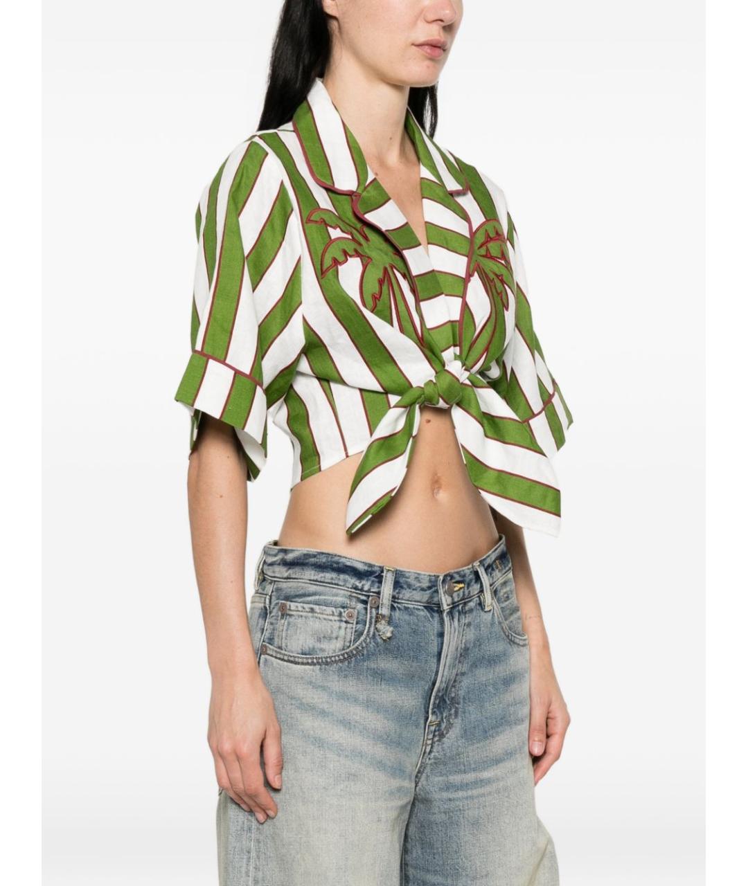 FARM RIO Зеленая льняная рубашка, фото 5