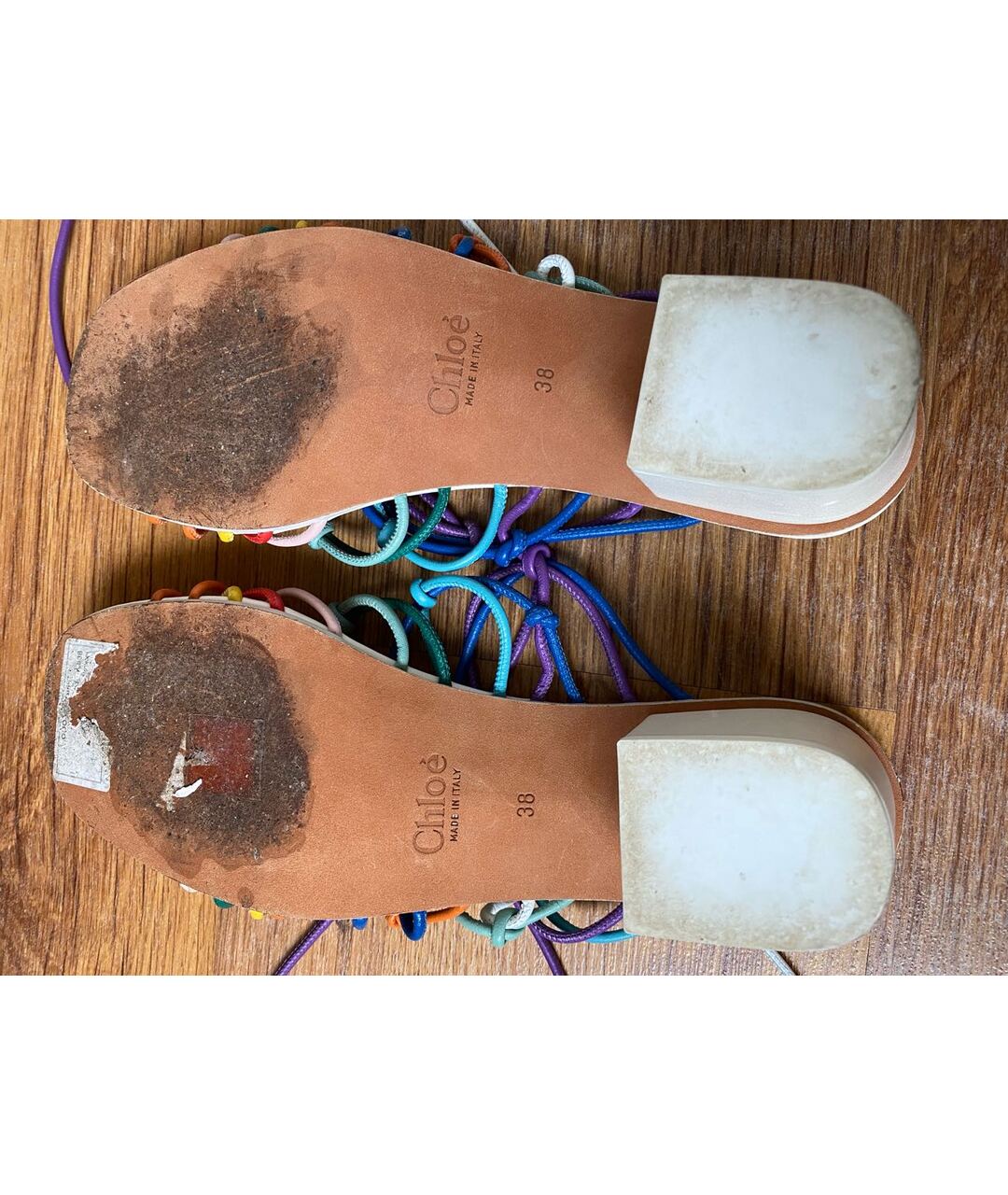 CHLOE Мульти кожаные сандалии, фото 5