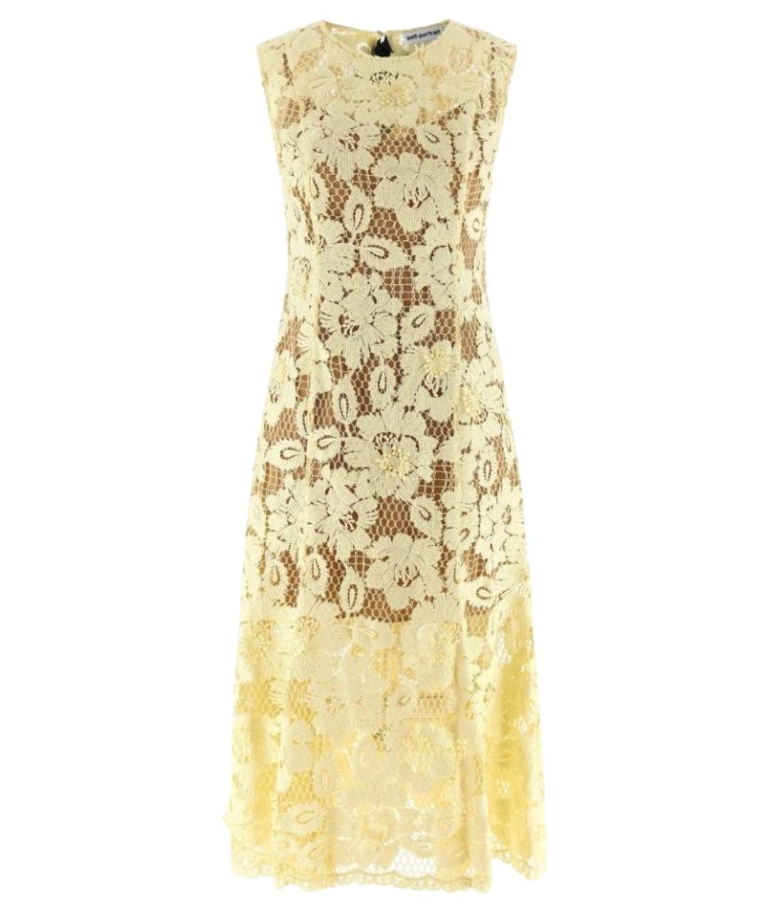 SELF-PORTRAIT Желтое полиэстеровое повседневное платье, фото 1