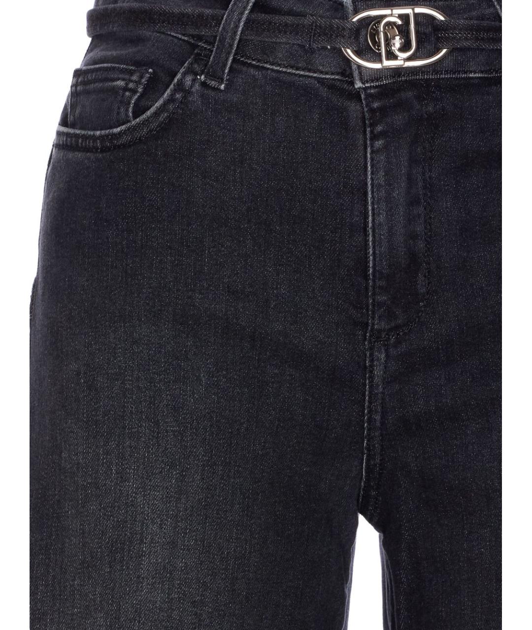 LIU JO Черные хлопковые прямые брюки, фото 2