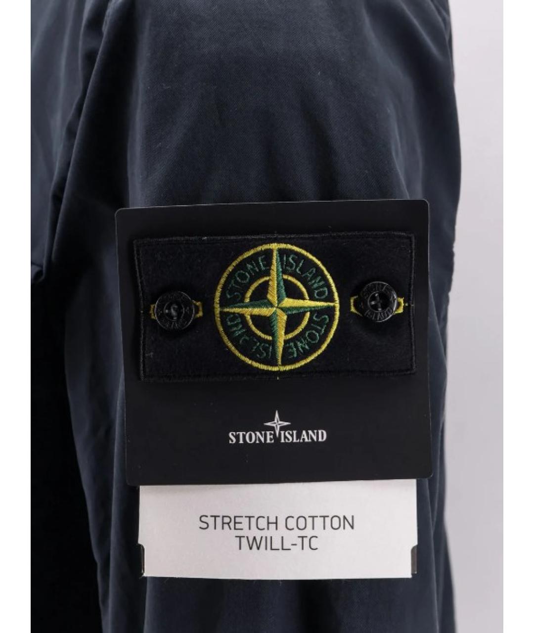STONE ISLAND Темно-синяя хлопковая куртка, фото 3