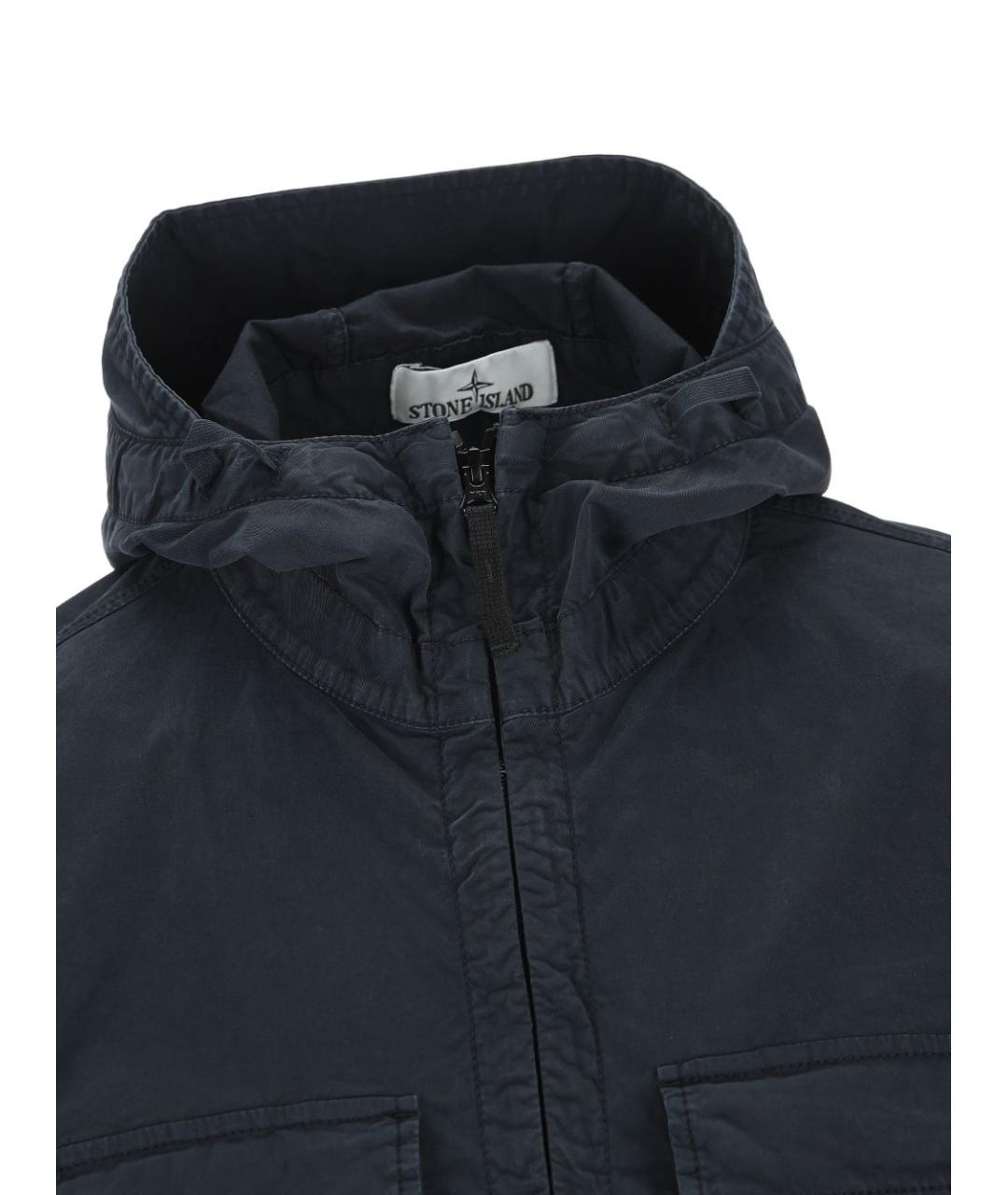 STONE ISLAND Темно-синяя хлопковая куртка, фото 5