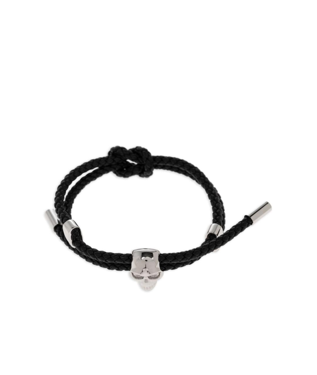 ALEXANDER MCQUEEN Черный кожаный браслет, фото 3