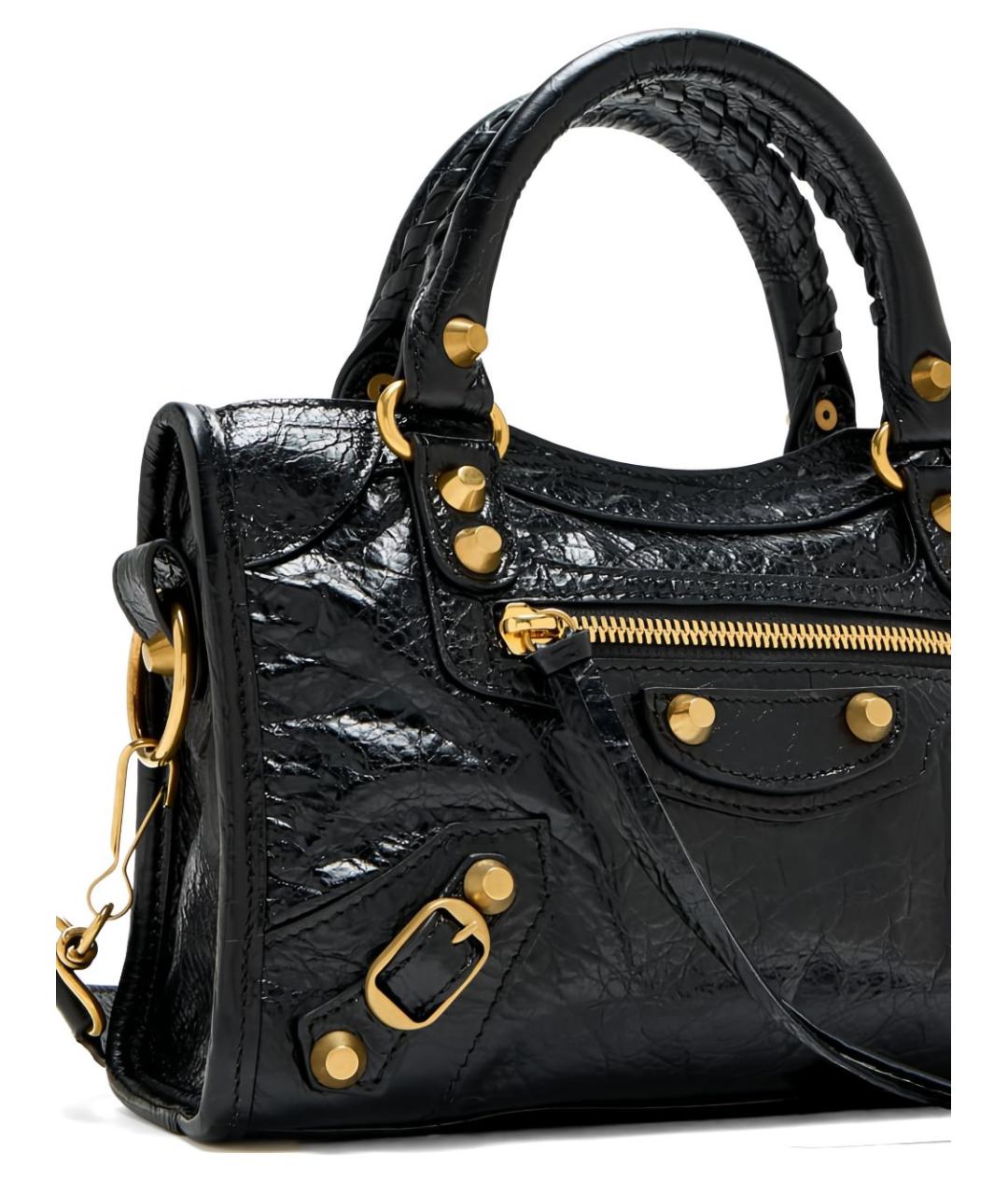 BALENCIAGA Черная кожаная сумка тоут, фото 2