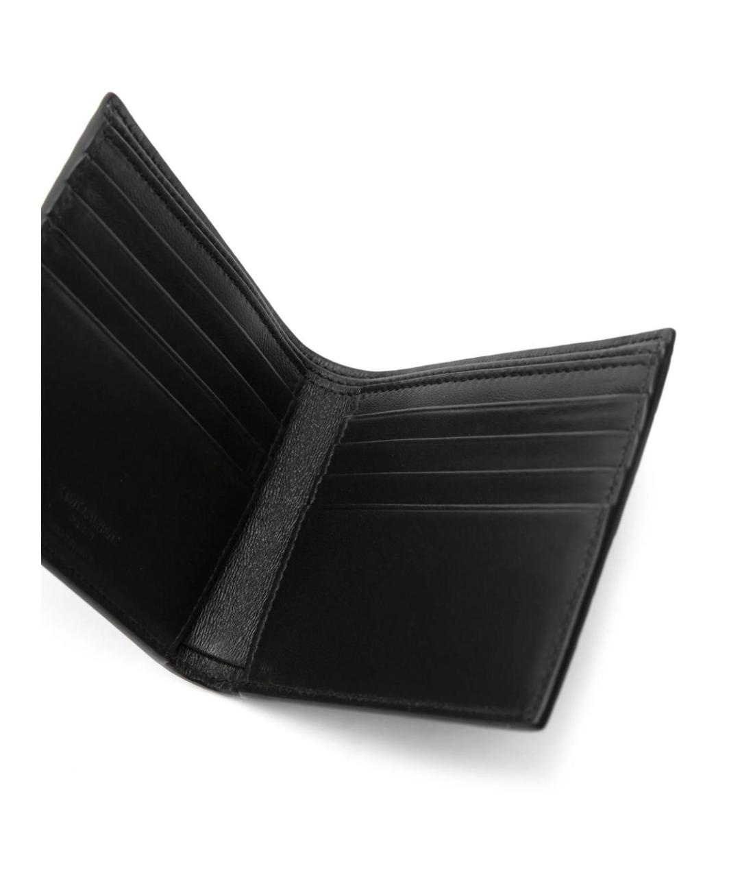 SAINT LAURENT Черный кожаный кошелек, фото 3