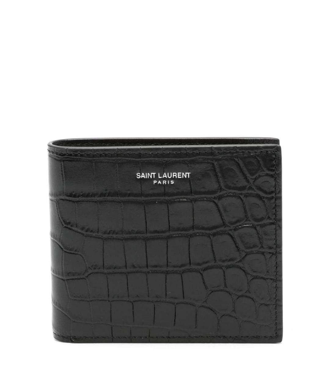 SAINT LAURENT Черный кожаный кошелек, фото 1