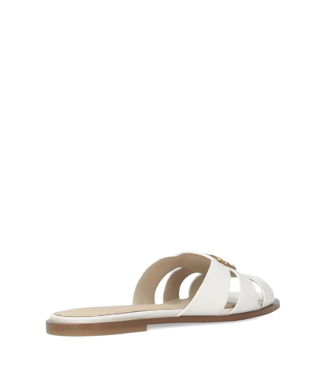 PINKO Белые кожаные шлепанцы, фото 2