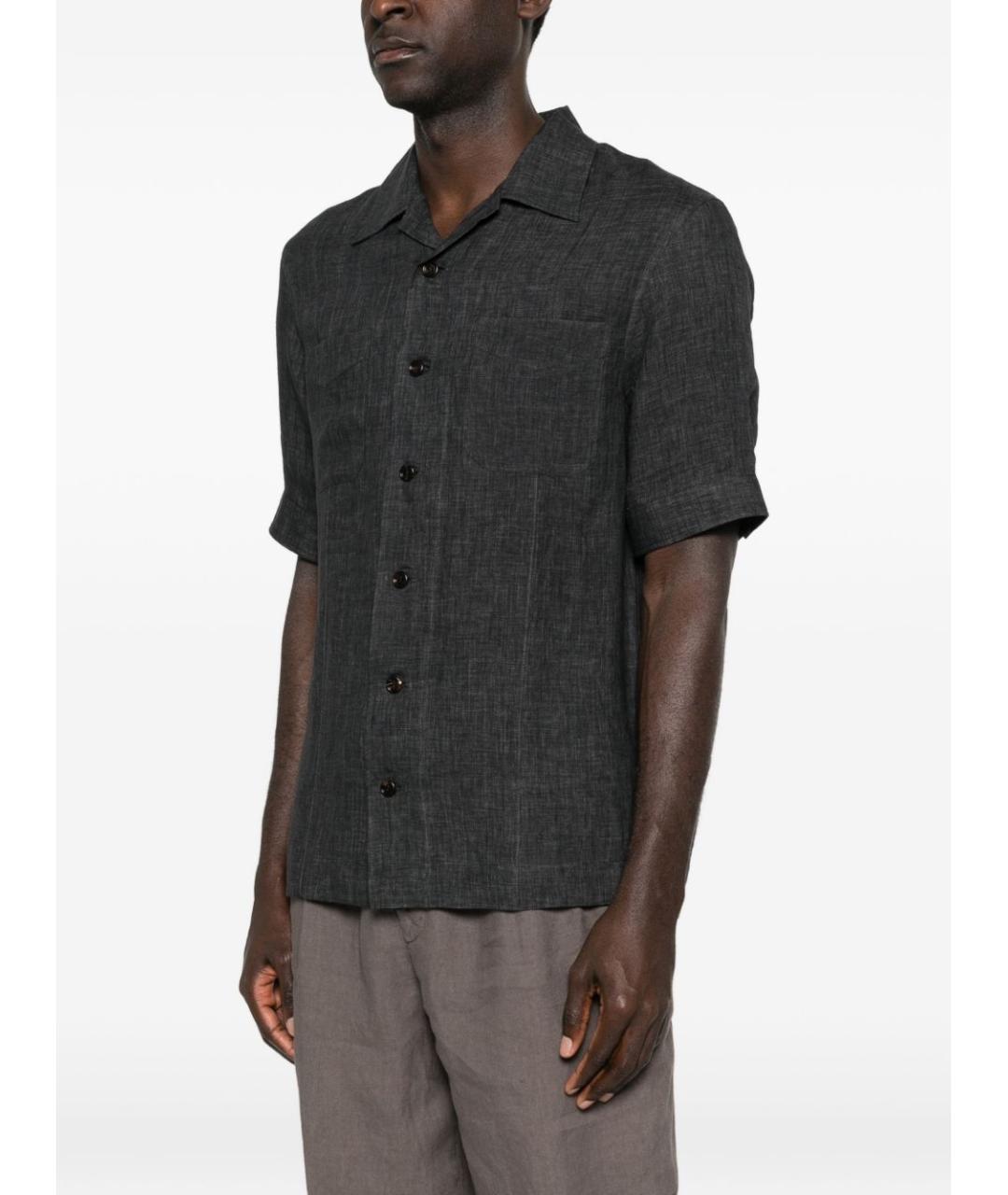 BRUNELLO CUCINELLI Серая льняная кэжуал рубашка, фото 2