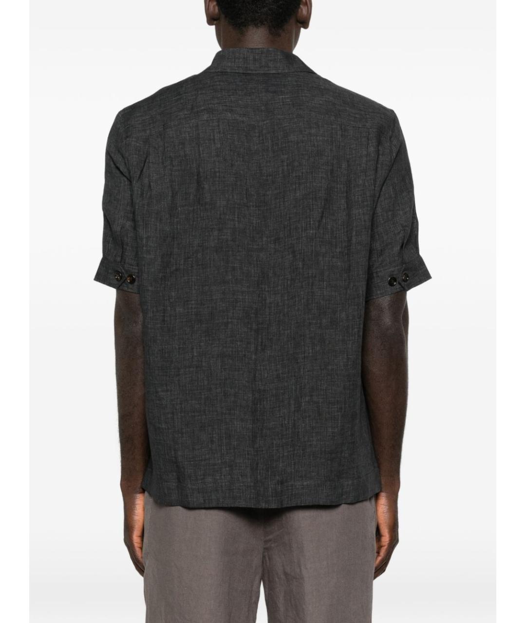 BRUNELLO CUCINELLI Серая льняная кэжуал рубашка, фото 3