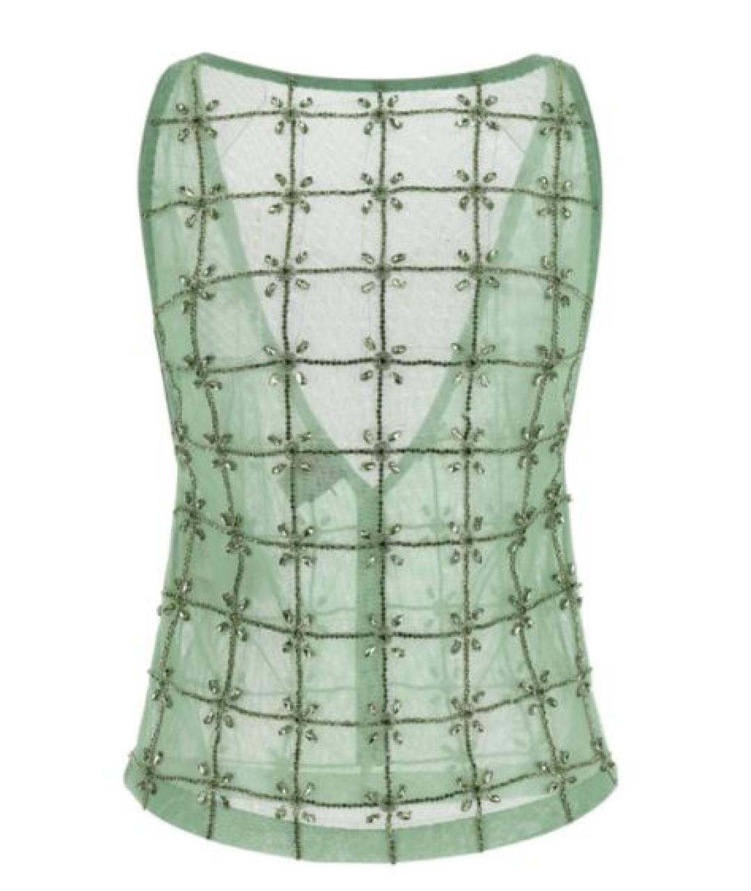 PINKO Зеленая полиэстеровая майка, фото 1