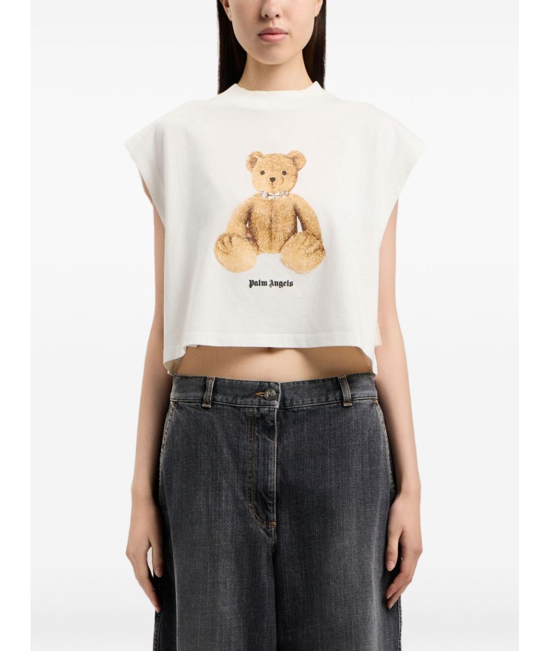 PALM ANGELS Белая хлопковая майка, фото 4
