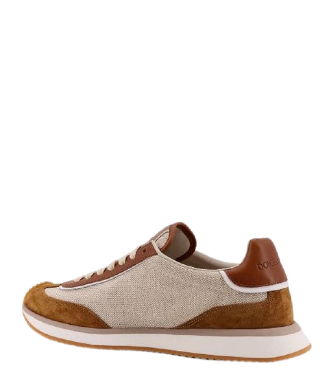 DOLCE&GABBANA Коричневые замшевые низкие кроссовки / кеды, фото 2