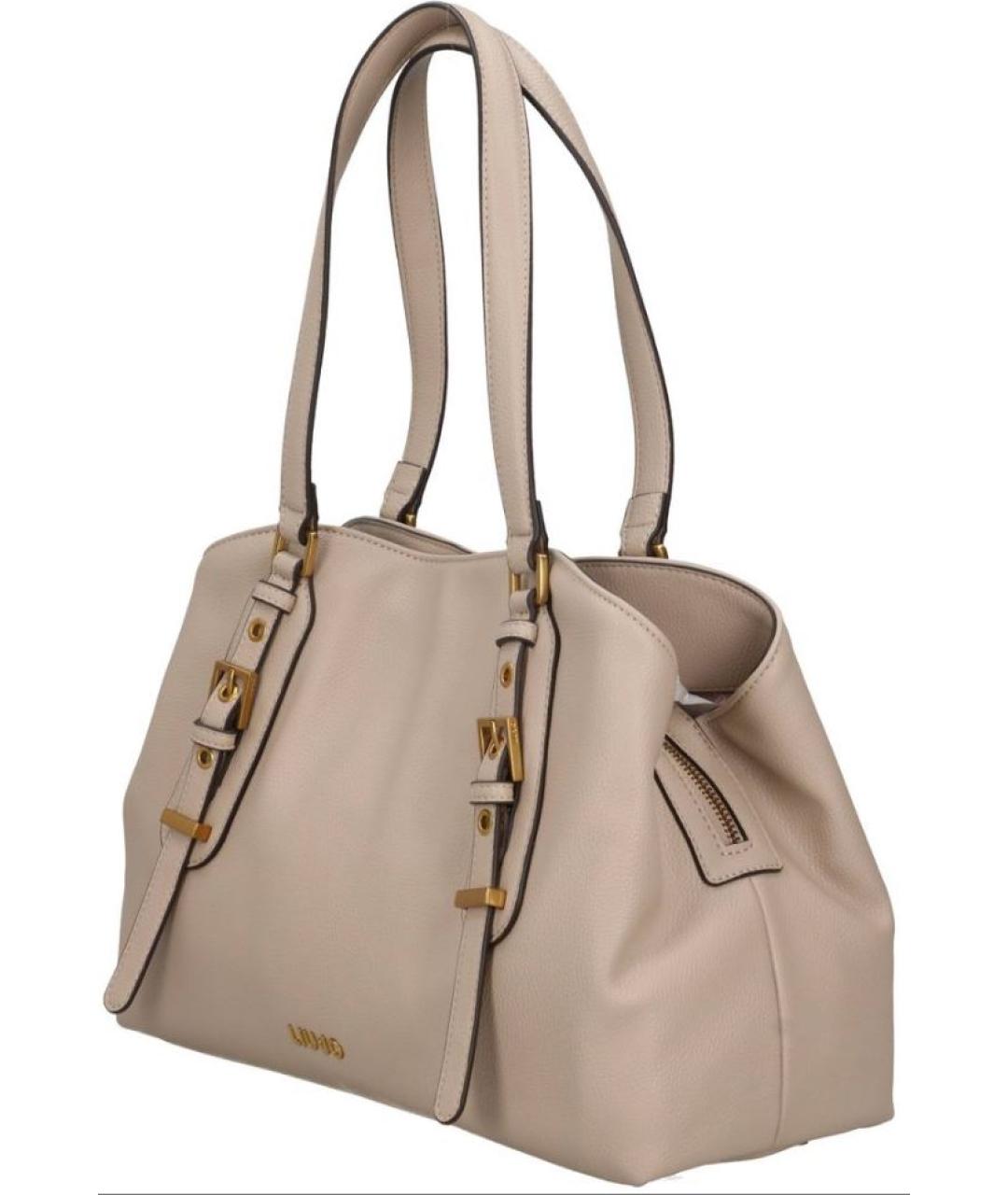 LIU JO Бежевая сумка с короткими ручками из искусственной кожи, фото 1