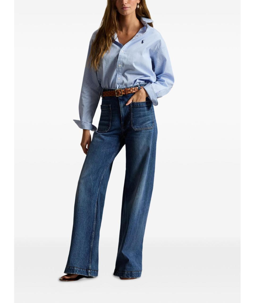 RALPH LAUREN Синяя хлопковая рубашка, фото 2