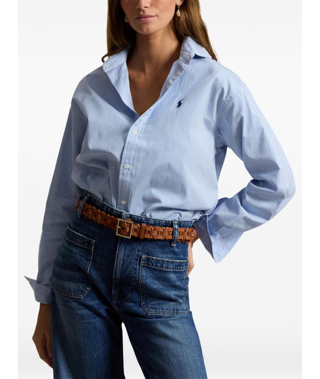 RALPH LAUREN Синяя хлопковая рубашка, фото 4