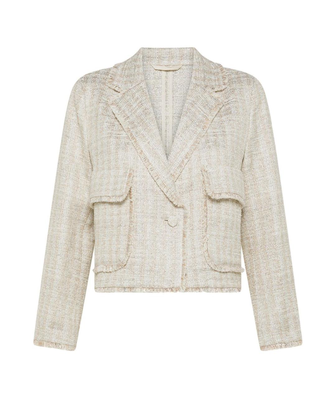 SEVENTY Бежевый хлопковый жакет/пиджак, фото 3