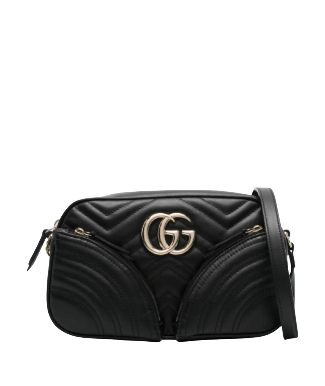 GUCCI Черная кожаная сумка через плечо, фото 1