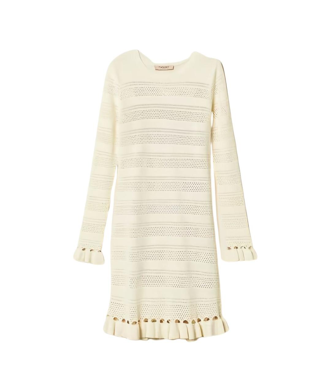 TWIN-SET Бежевое вискозное повседневное платье, фото 1