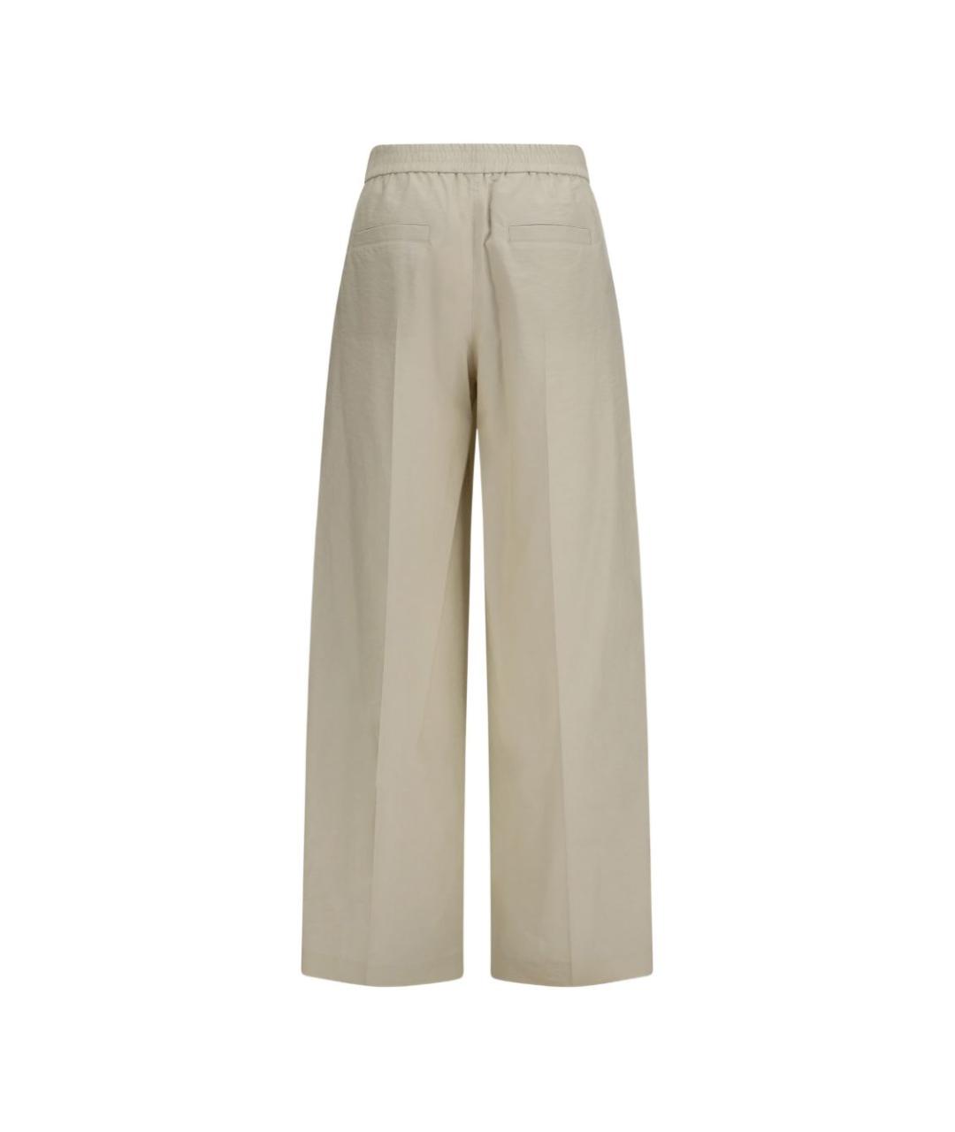 BRUNELLO CUCINELLI Бежевые хлопковые прямые брюки, фото 3