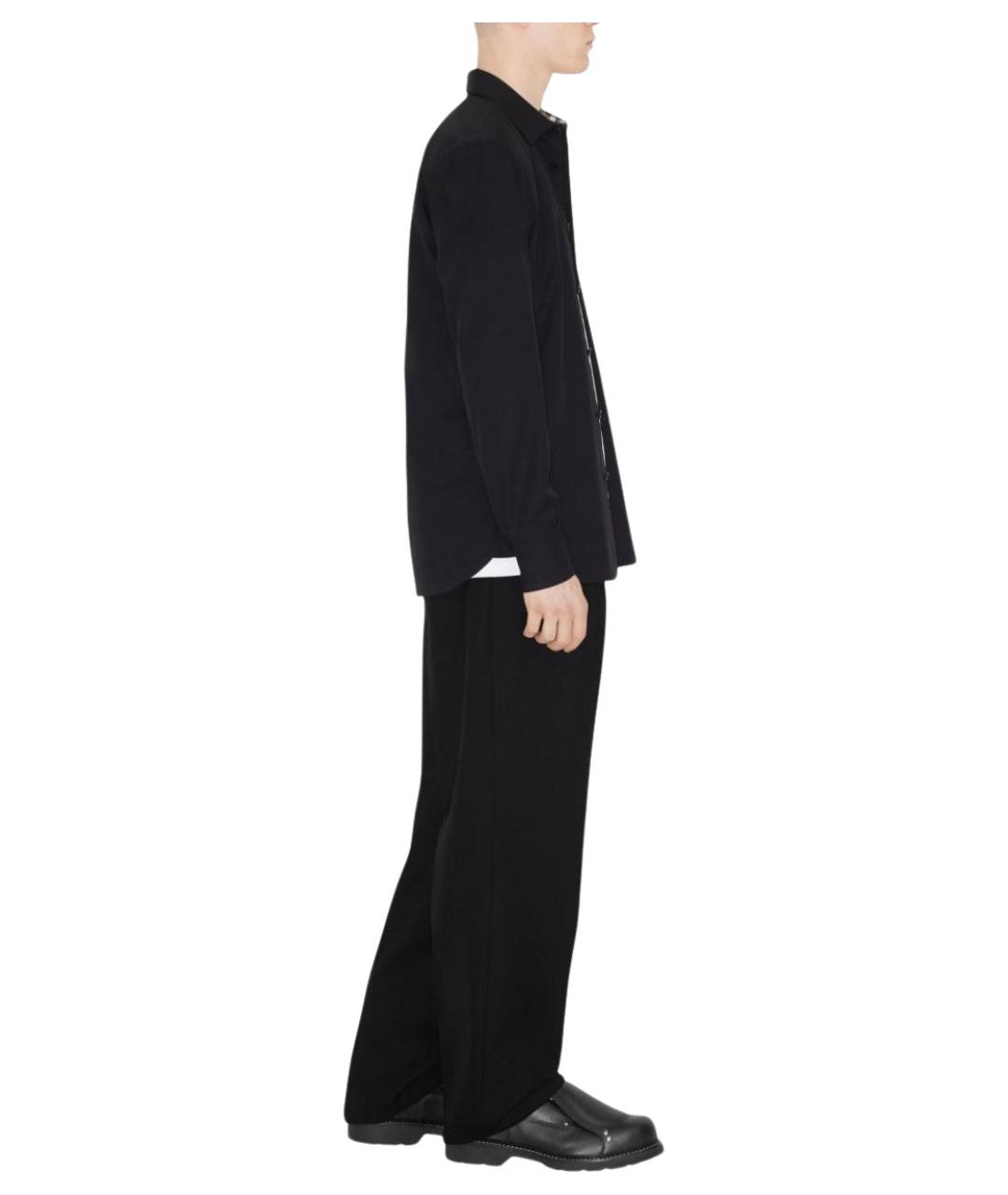 BURBERRY Черная хлопковая классическая рубашка, фото 4