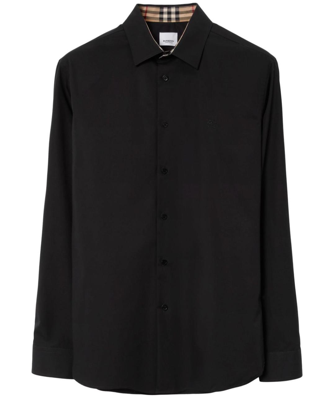 BURBERRY Черная хлопковая классическая рубашка, фото 1