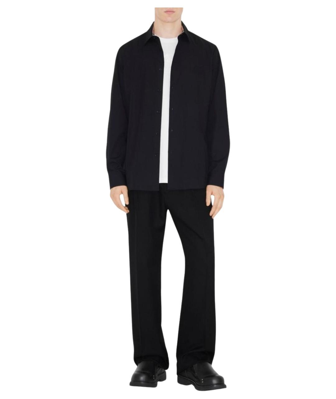 BURBERRY Черная хлопковая классическая рубашка, фото 3