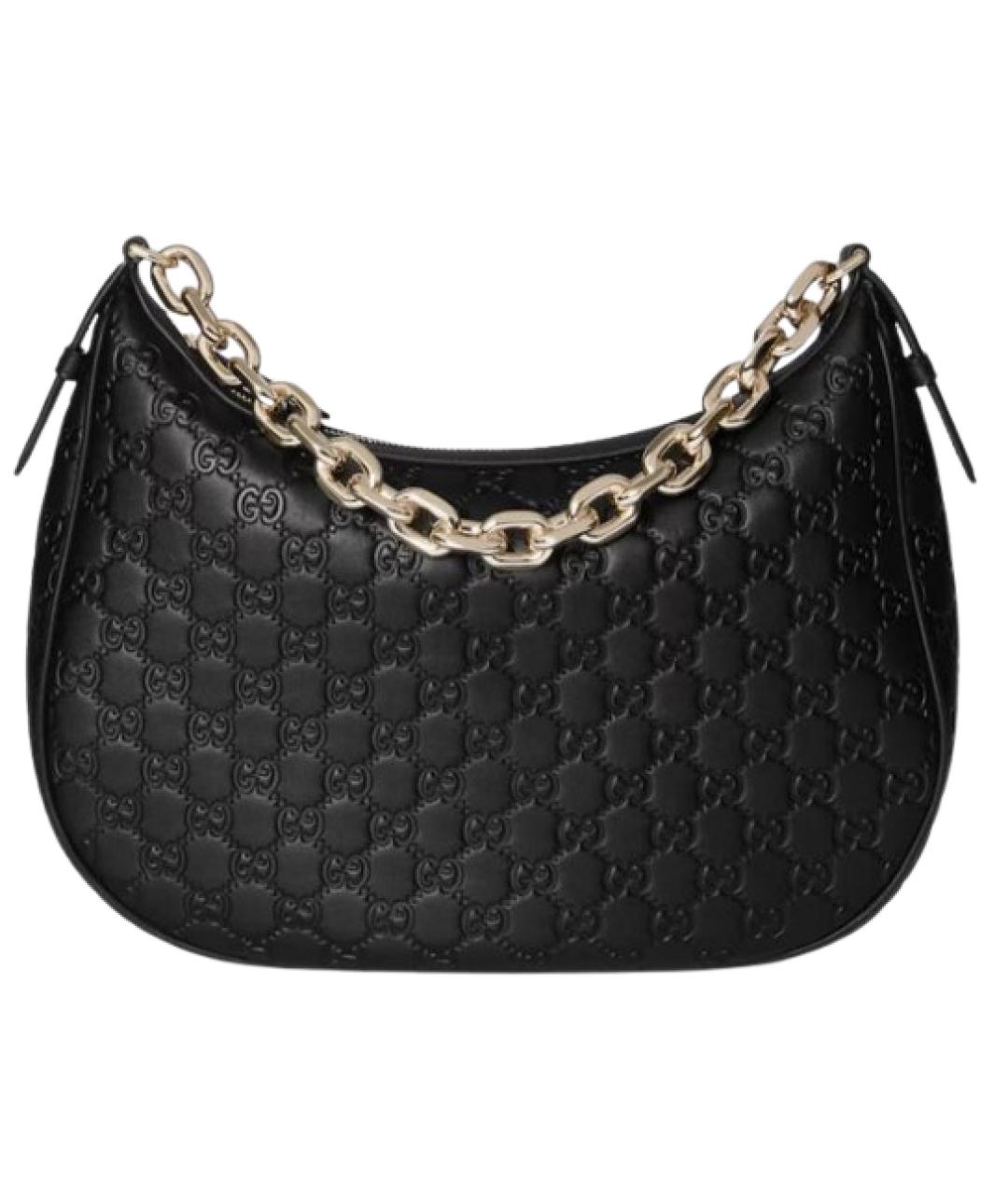 GUCCI Черная кожаная сумка через плечо, фото 1