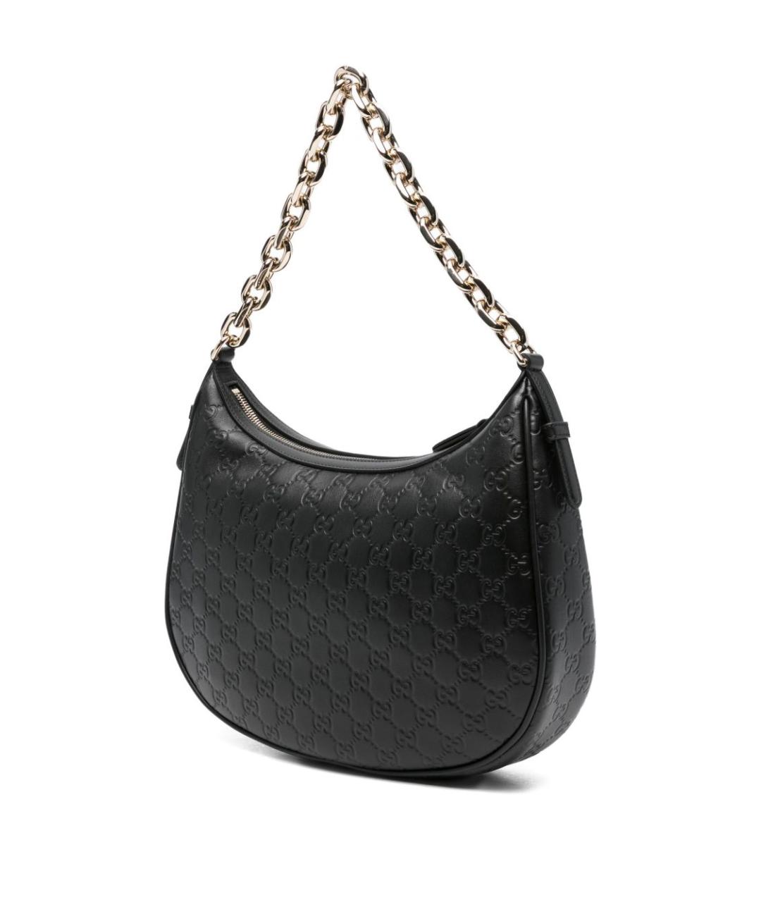 GUCCI Черная кожаная сумка через плечо, фото 7