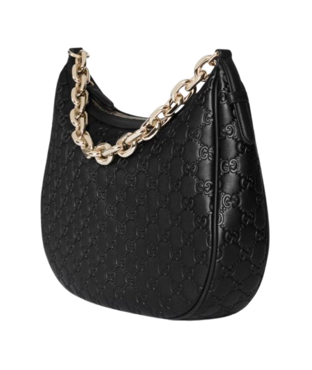 GUCCI Черная кожаная сумка через плечо, фото 2