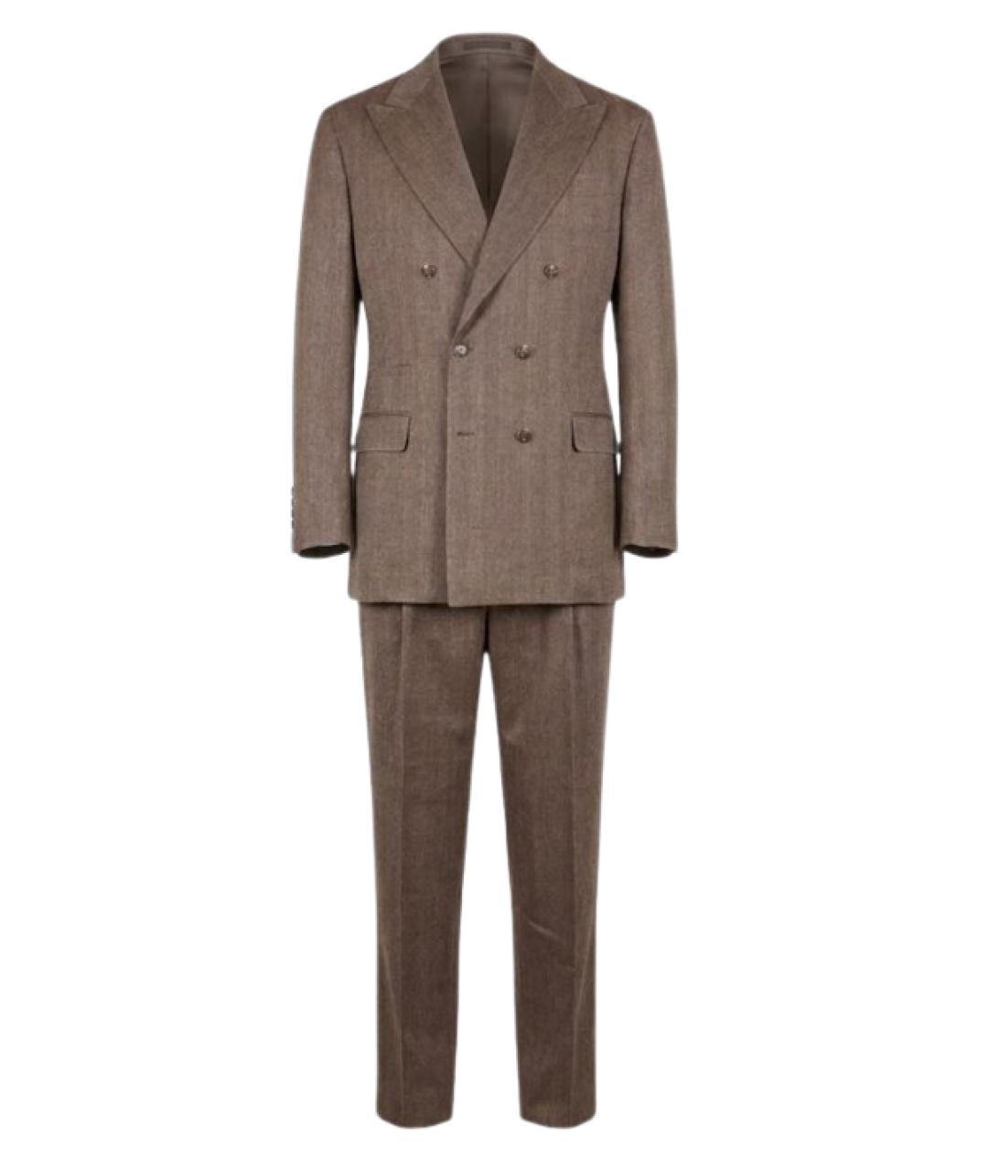 BRUNELLO CUCINELLI Коричневый классический костюм, фото 1