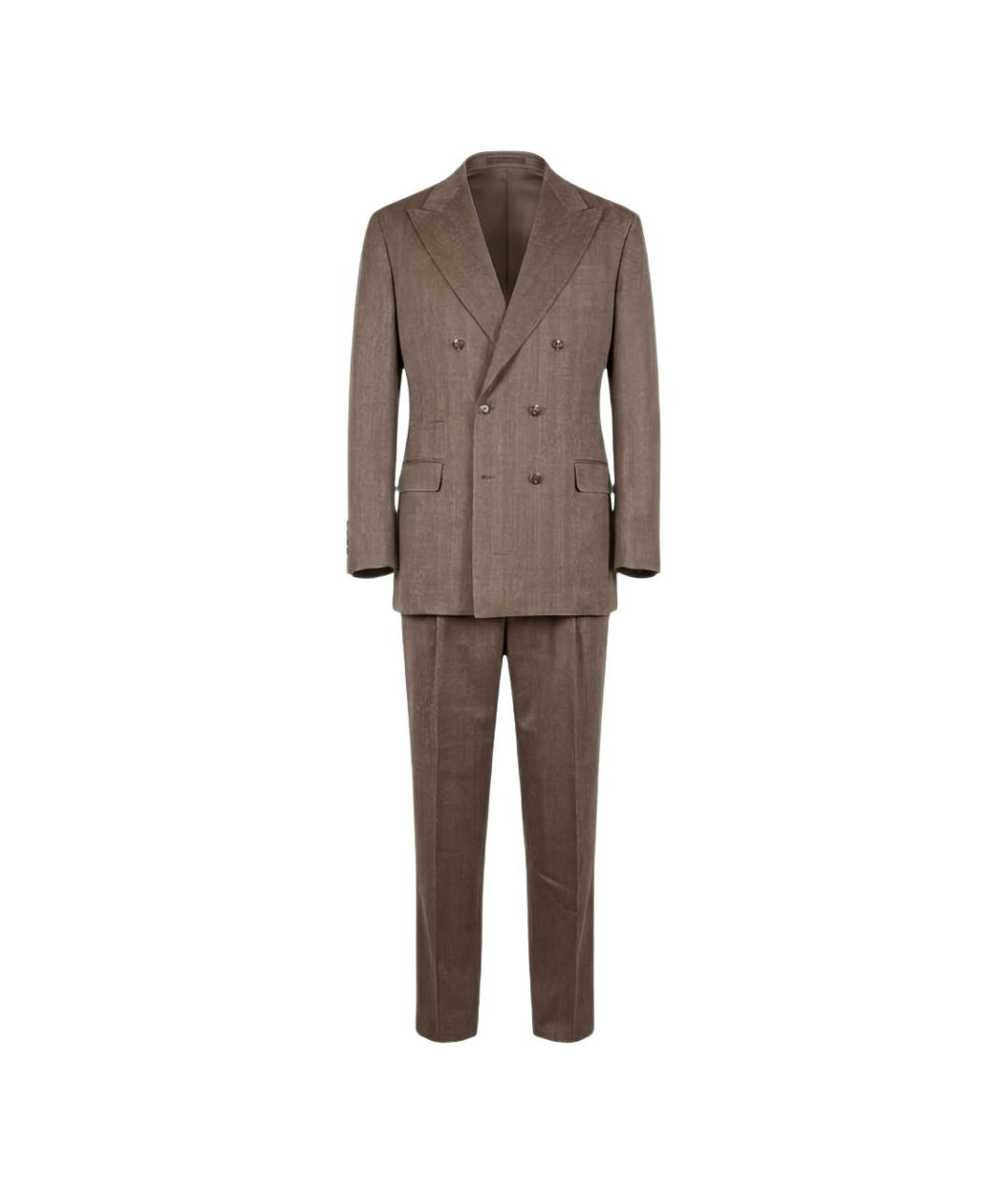 BRUNELLO CUCINELLI Коричневый классический костюм, фото 4