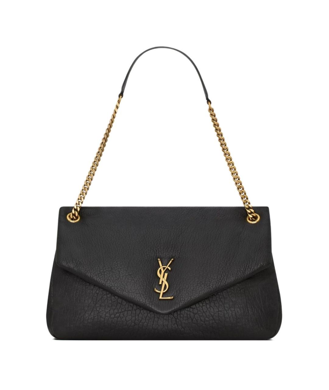 SAINT LAURENT Черная кожаная сумка через плечо, фото 1