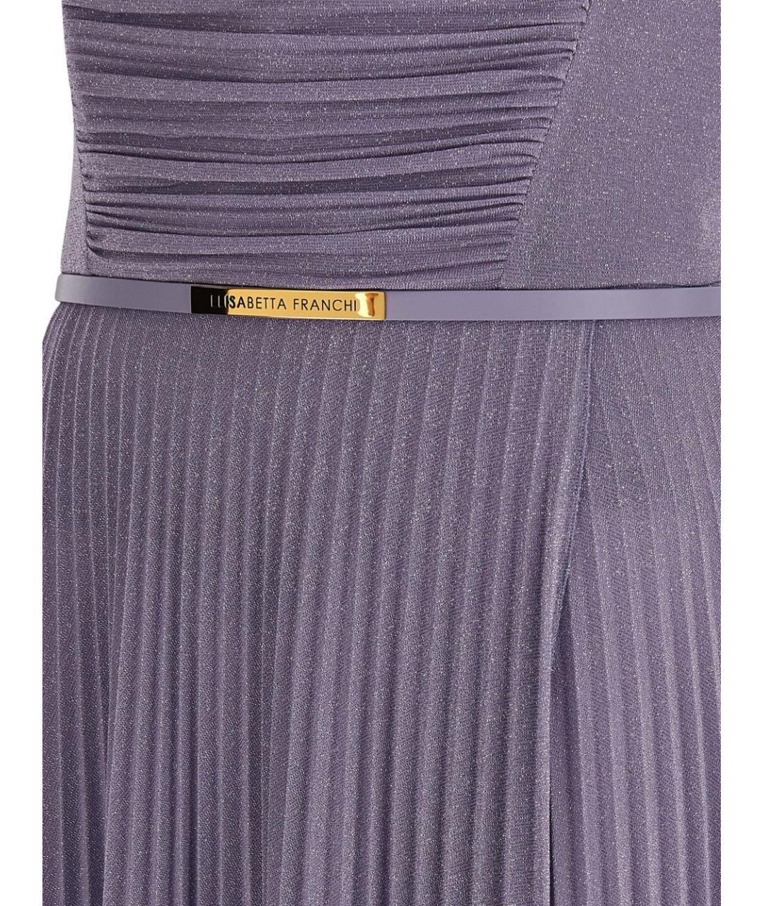 ELISABETTA FRANCHI Фиолетовое вискозное коктейльное платье, фото 5
