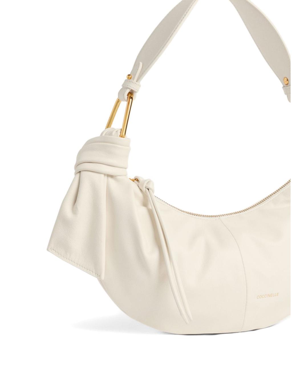 COCCINELLE Белая кожаная сумка через плечо, фото 4