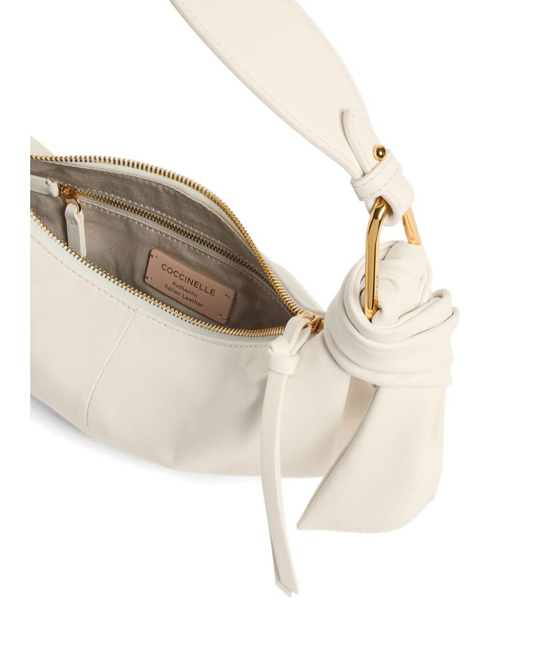COCCINELLE Белая кожаная сумка через плечо, фото 3