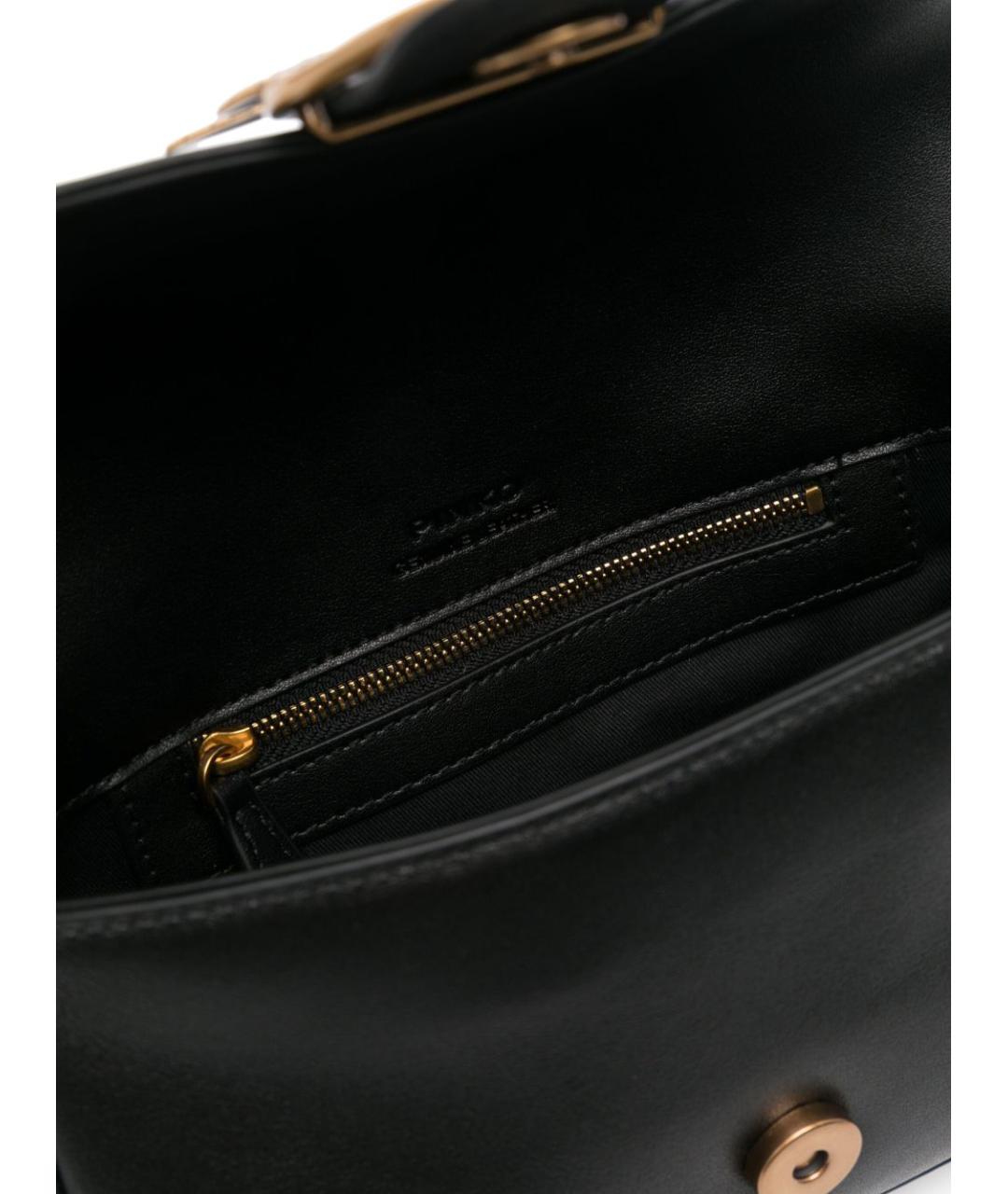 PINKO Черная кожаная сумка через плечо, фото 4