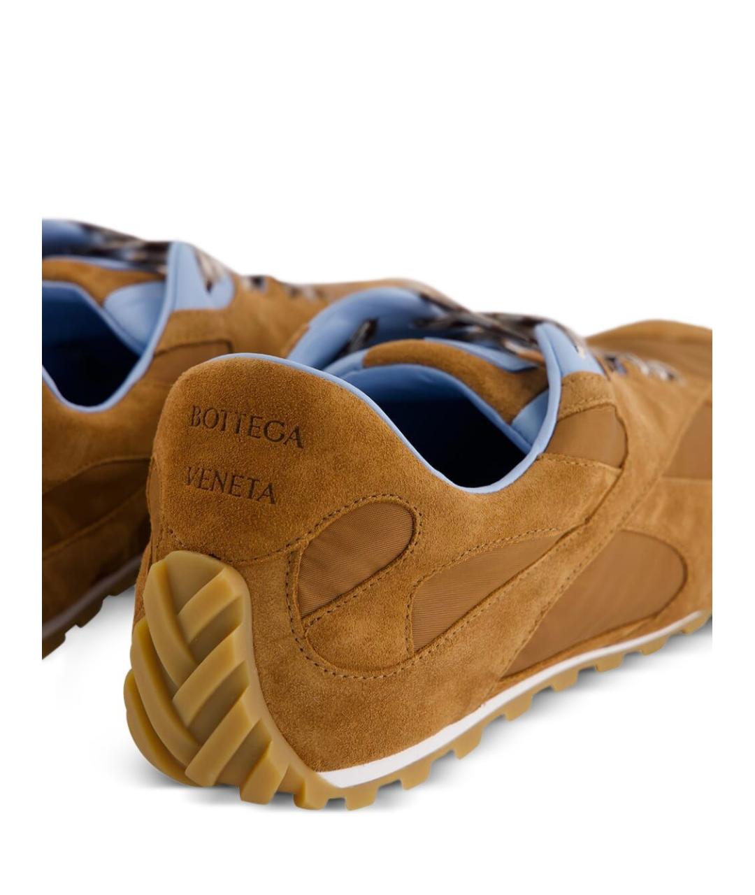 BOTTEGA VENETA Коричневые замшевые низкие кроссовки / кеды, фото 6