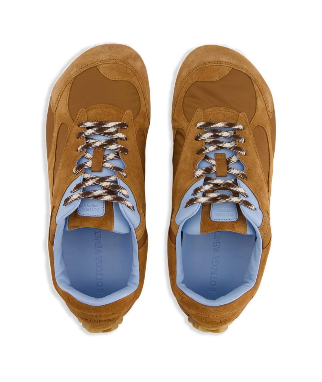 BOTTEGA VENETA Коричневые замшевые низкие кроссовки / кеды, фото 4