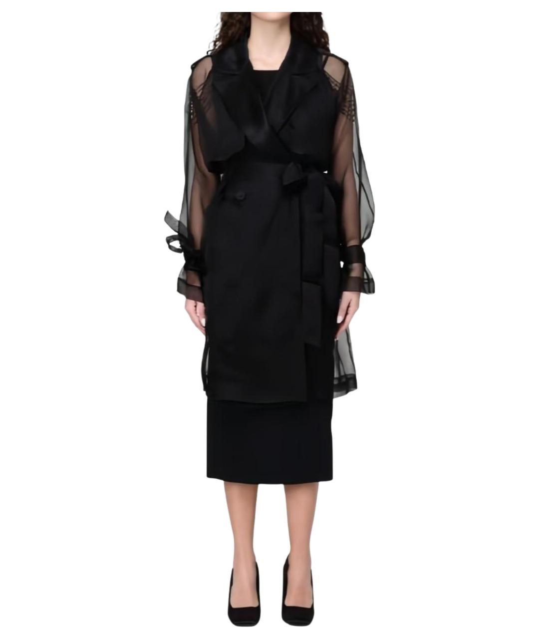 PINKO Черный шелковый тренч/плащ, фото 1