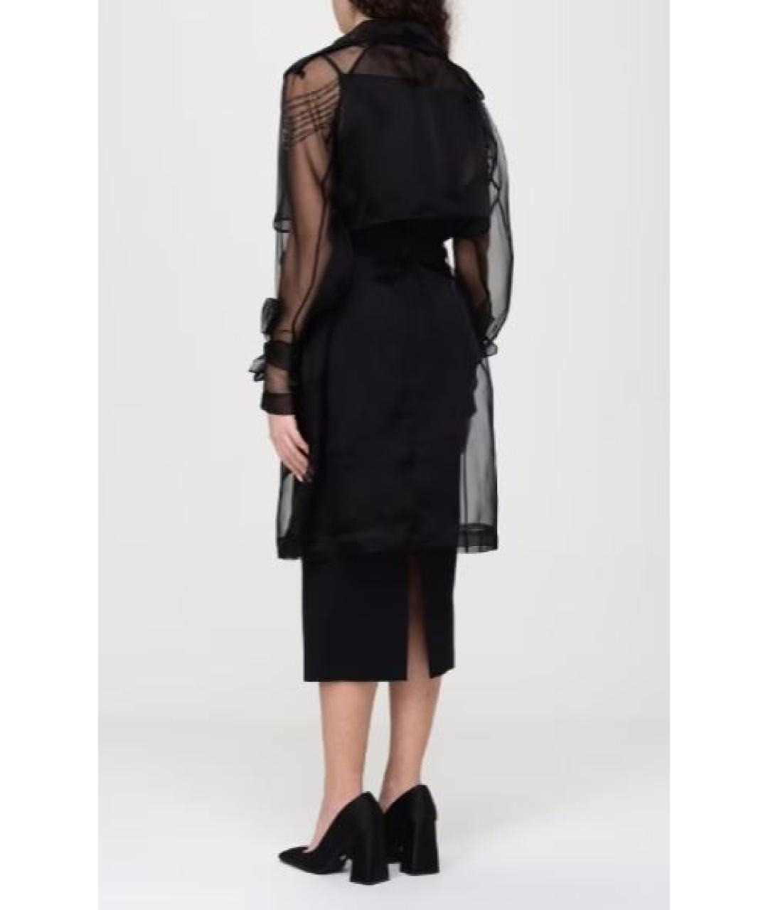 PINKO Черный шелковый тренч/плащ, фото 2