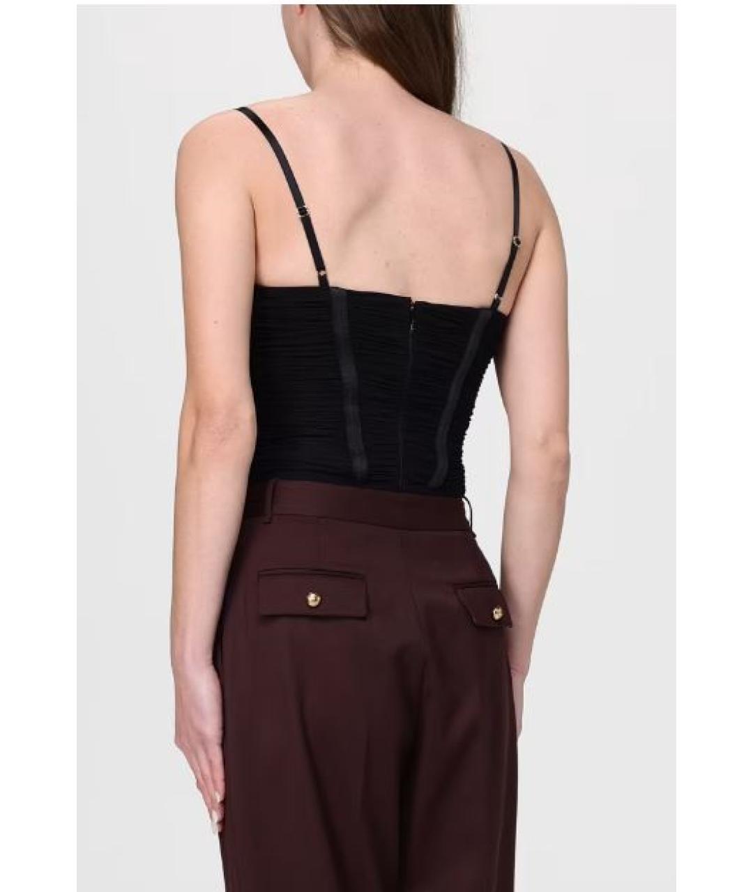 ELISABETTA FRANCHI Черное вискозное боди, фото 2