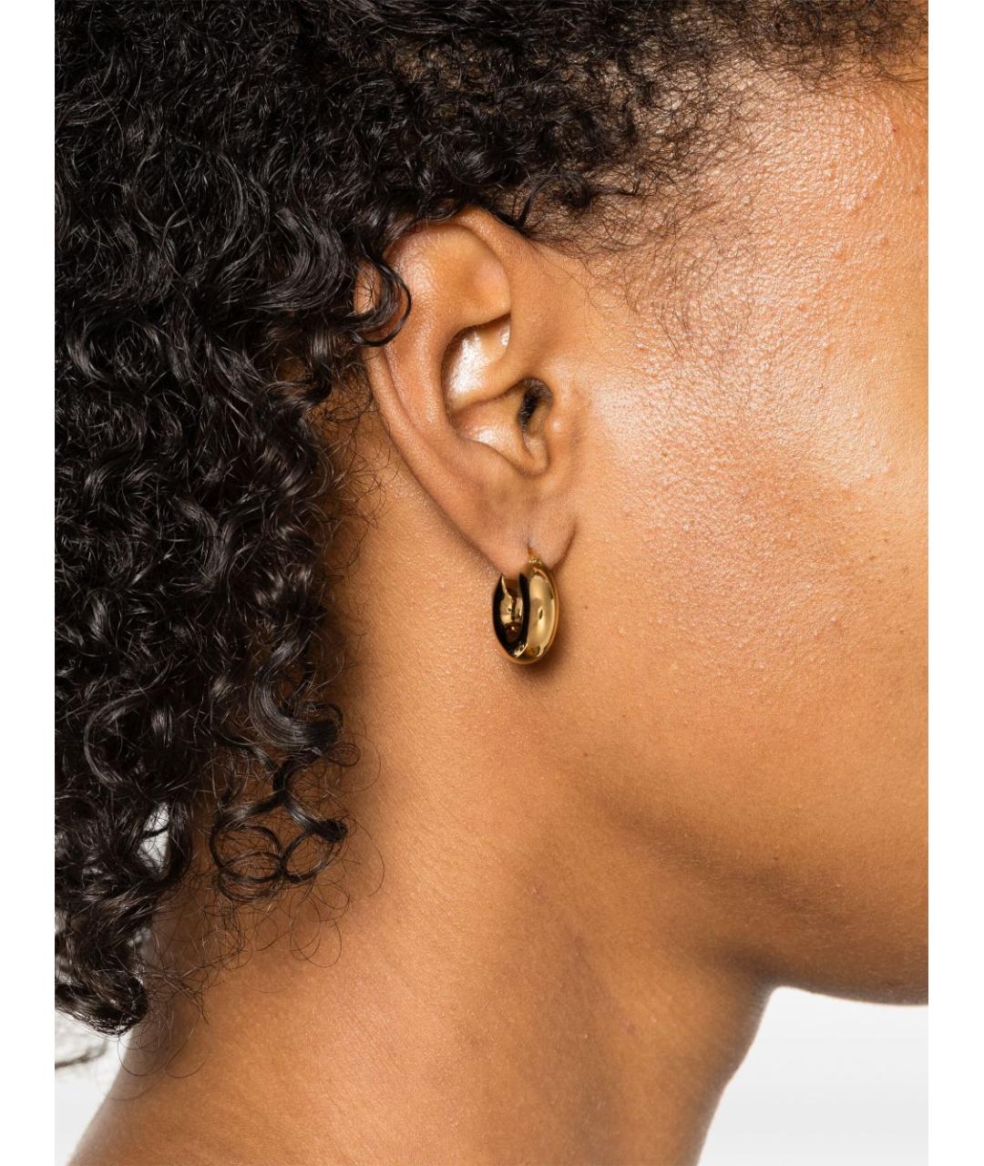 JIL SANDER Золотые металлические серьги, фото 3