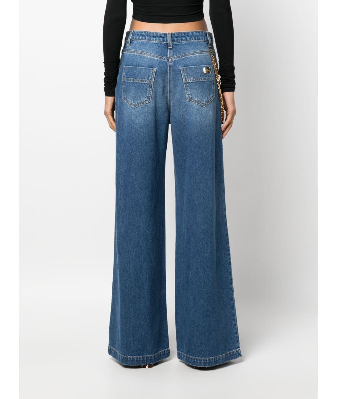 ELISABETTA FRANCHI Синие хлопко-лиоцелловые джинсы клеш, фото 5