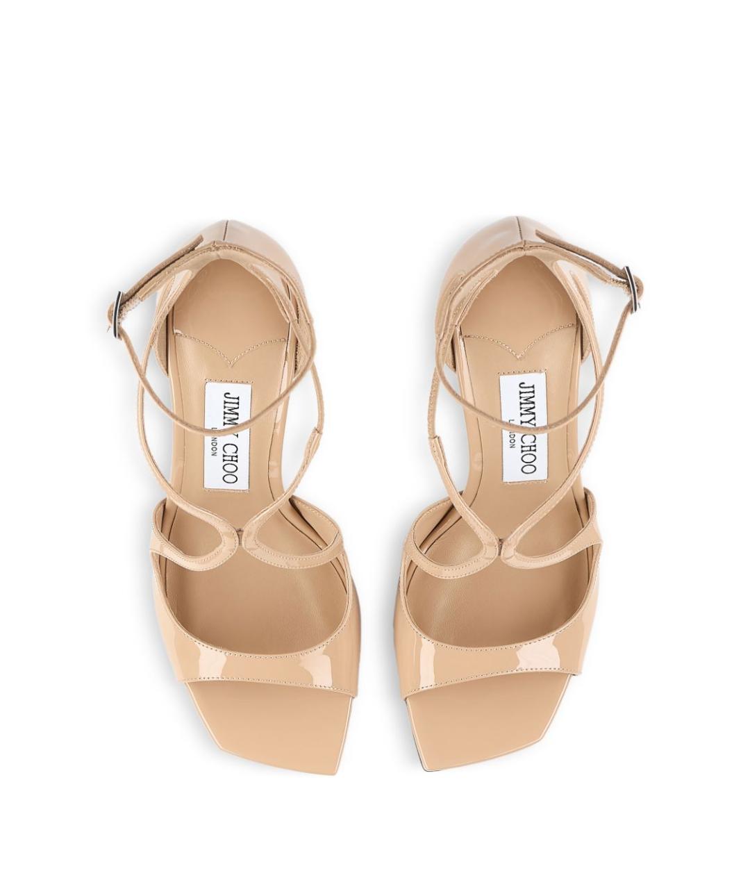 JIMMY CHOO Бежевые кожаные босоножки, фото 5