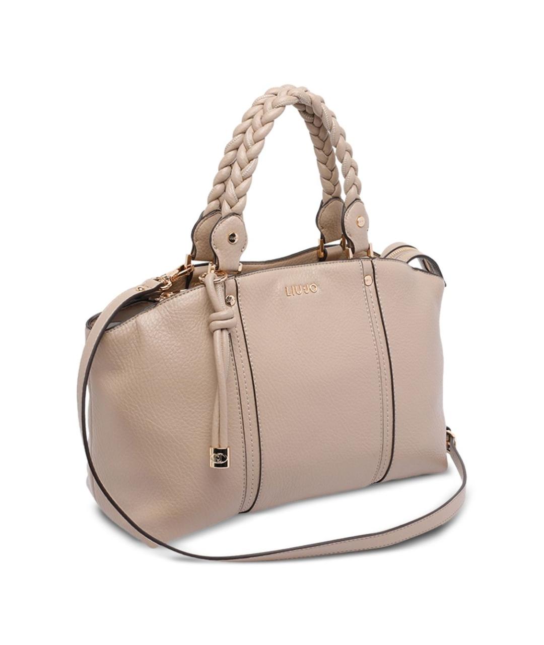 LIU JO Бежевая сумка тоут из искусственной кожи, фото 4