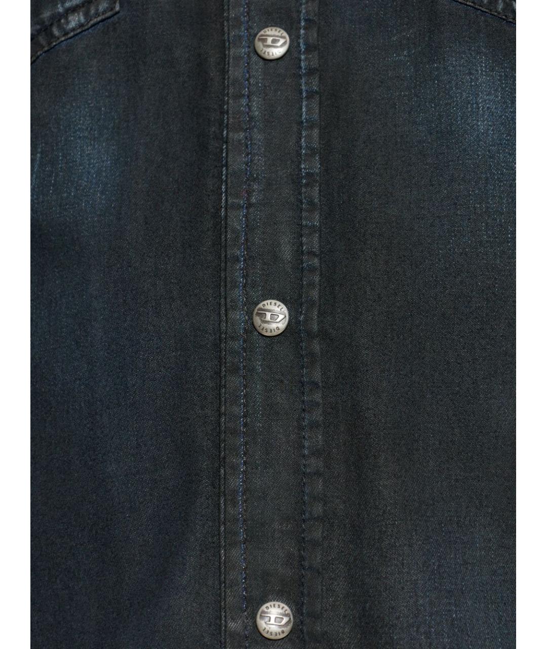 DIESEL Темно-синяя хлопковая кэжуал рубашка, фото 4