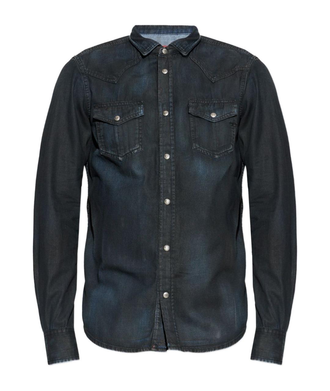 DIESEL Темно-синяя хлопковая кэжуал рубашка, фото 1