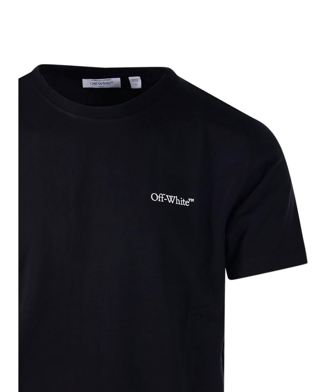 OFF-WHITE Черная хлопковая футболка, фото 2