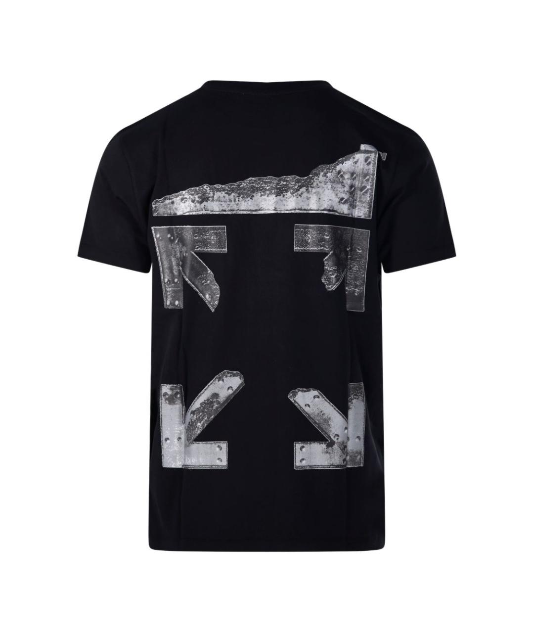 OFF-WHITE Черная хлопковая футболка, фото 3